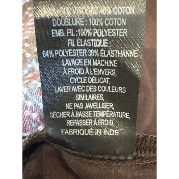 NWT SEA NY Ellabeth Size 8 Boho V-Neck Brown Cotton Blend Long Sleeve Dress  New - Picture 15 of 16